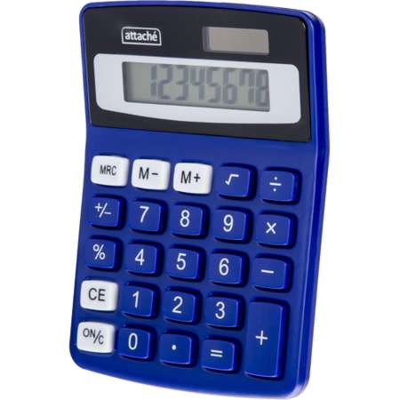 Калькулятор Attache настольный компактный 8ми-разрядный синий 2 шт