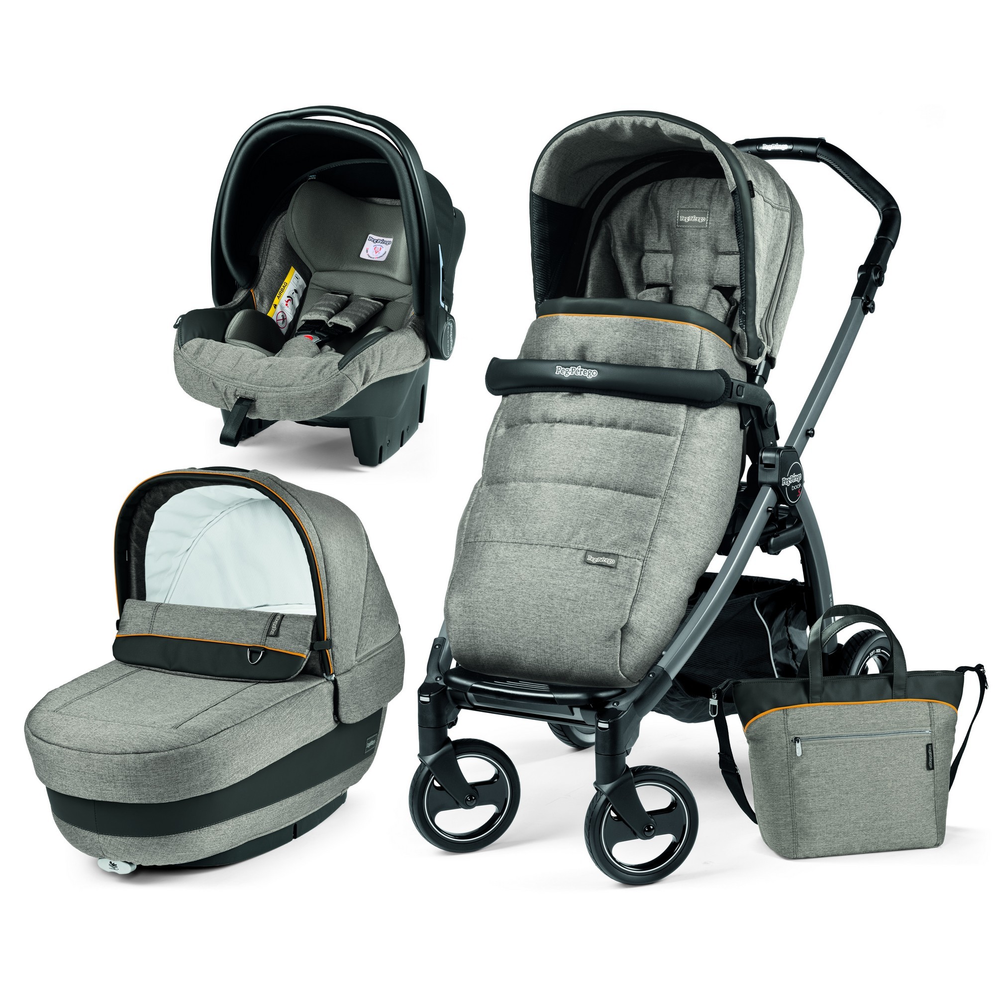 Коляска 3в1 Peg-Perego Book S Elite Modular Luxe Grey - фото 1