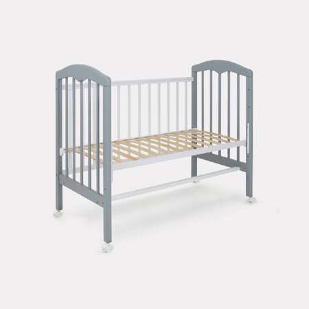 Детская кроватка Топотушки прямоугольная, (серый, белый)