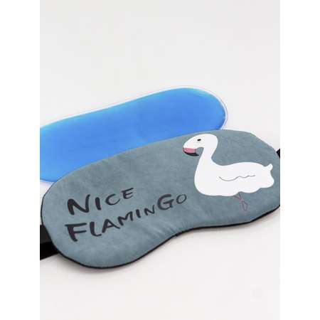 Маска для сна iLikeGift Nice flamingo с гелевым вкладышем