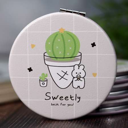 Зеркало карманное iLikeGift Сactus bunny sweetly с увеличением