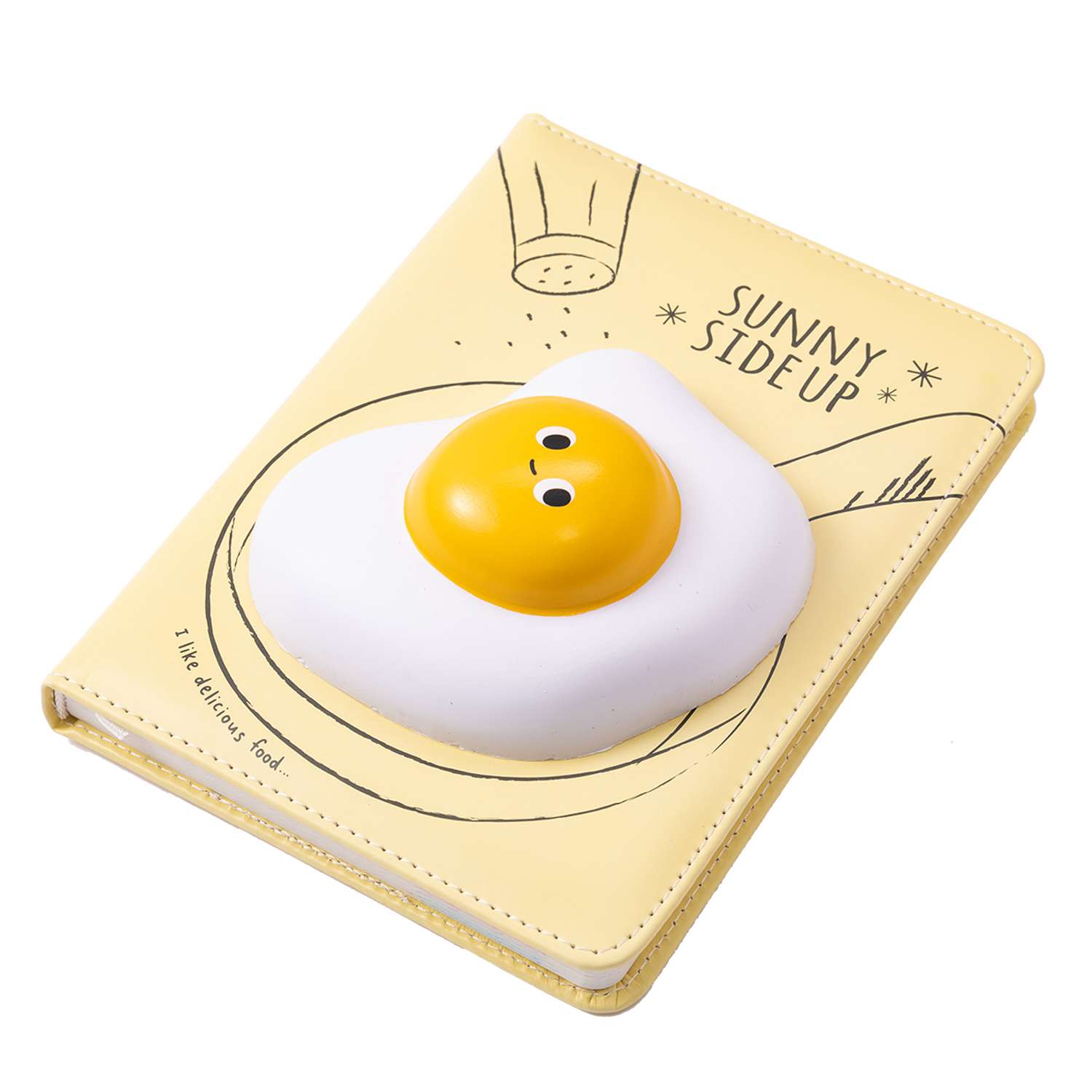 Блокнот Михи-Михи со сквишем Яичница Sunny Side Up формат А5 желтый - фото 2