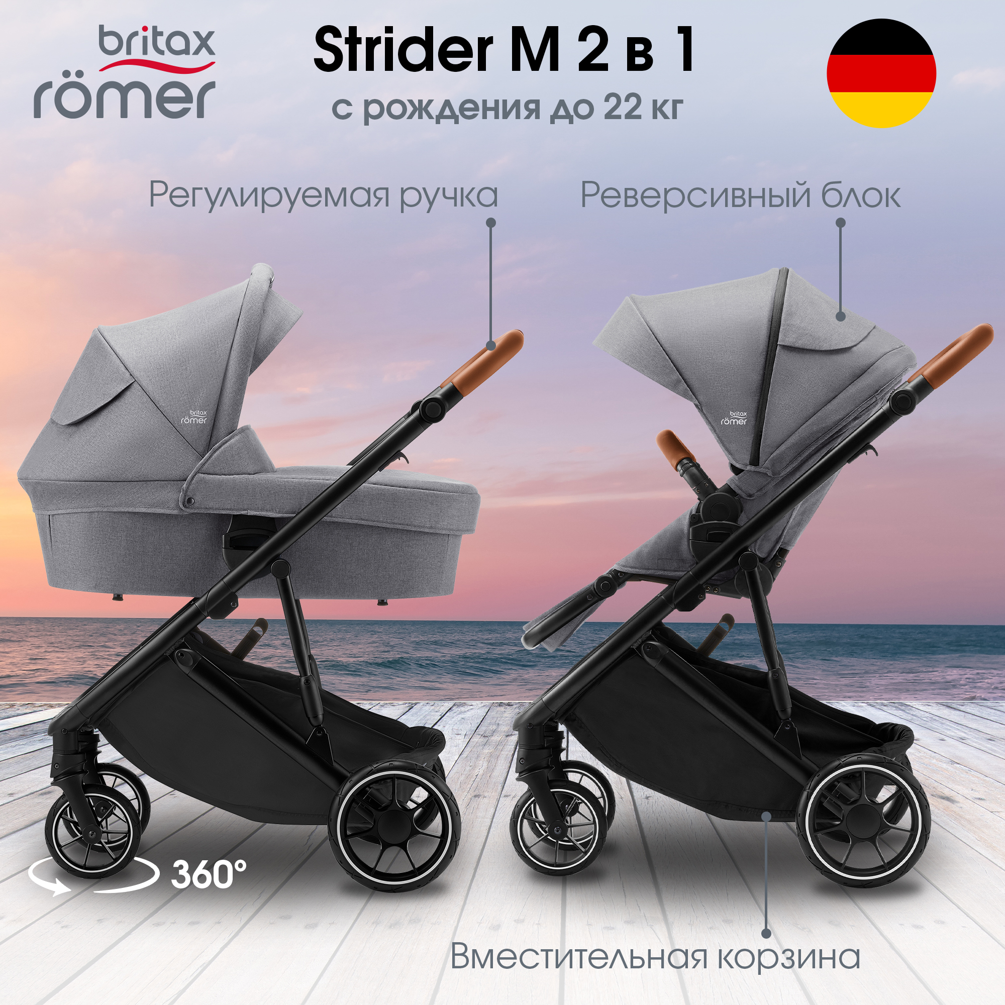 Коляска 2в1 Britax Roemer Strider M Elephant Grey - фото 3