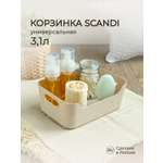 Корзинка универсальная Econova SCANDI 240х170х90мм 3.1л бежевый флэк