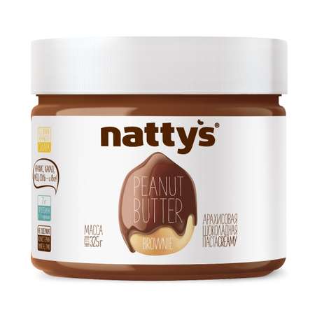 Паста арахисовая Nattys Brownie с какао и мёдом 325 г