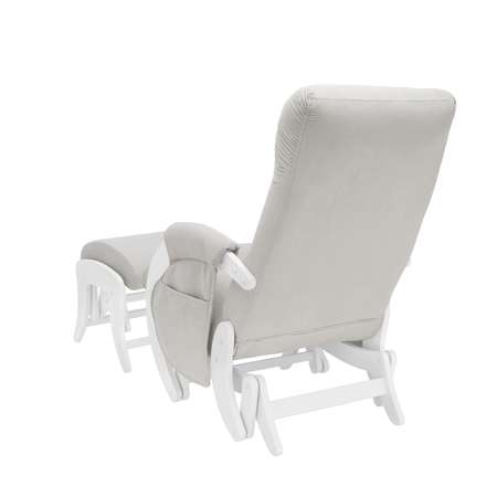 Кресло для кормления Milli с пуфом Smile с карманами Молочный дуб / ткань Verona Light Grey