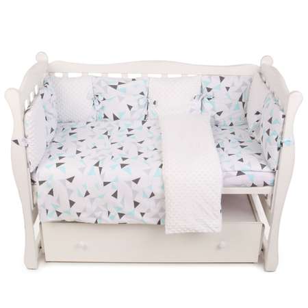 Бортик в кроватку Amarobaby Mild design edition Фигуры 12подушек Белый