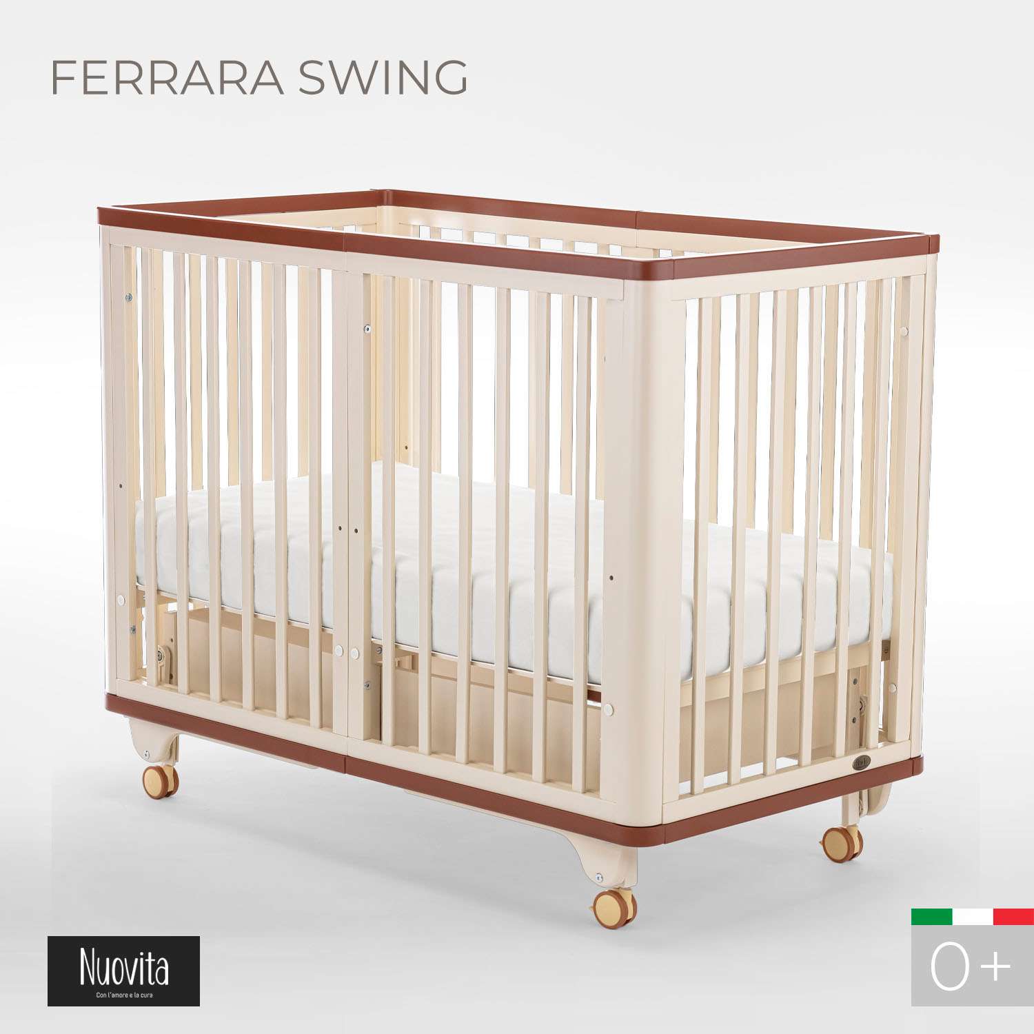 Детская кроватка Nuovita Ferrara swing прямоугольная, продольный маятник (слоновая кость) - фото 2