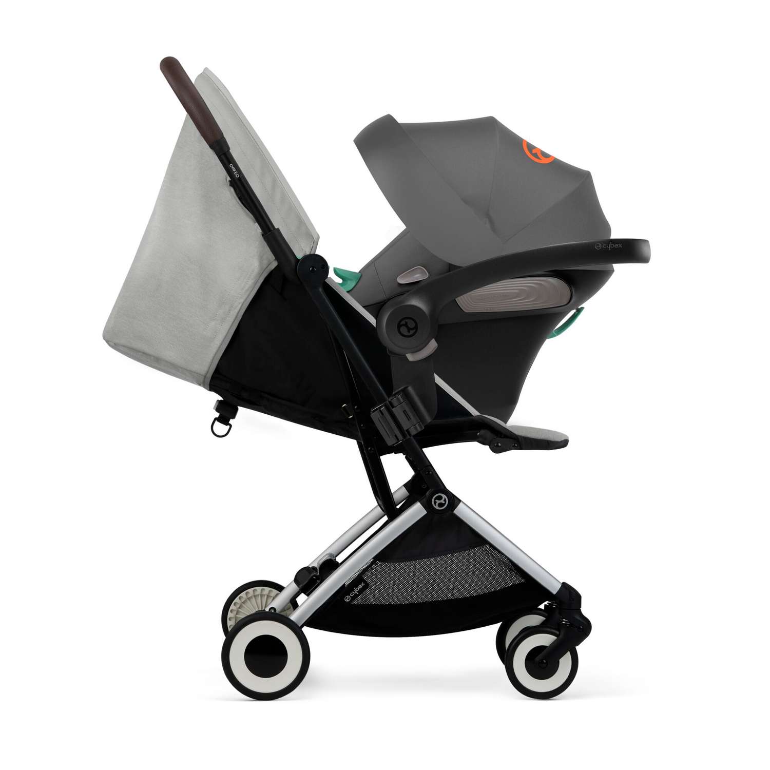 Коляская детская Cybex Orfeo SLV Lava Grey с дождевиком - фото 5