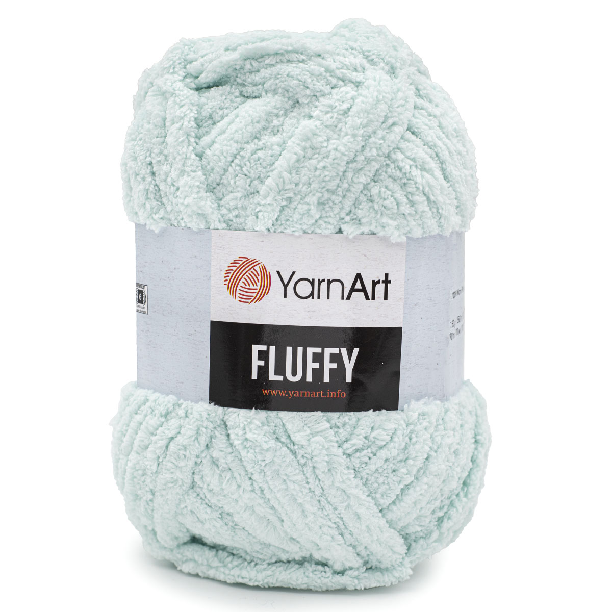 Пряжа YarnArt Fluffy плюшевая с ворсом микрополиэстер 150 г 70 м 712 нежно-голубой 3 мотка - фото 5