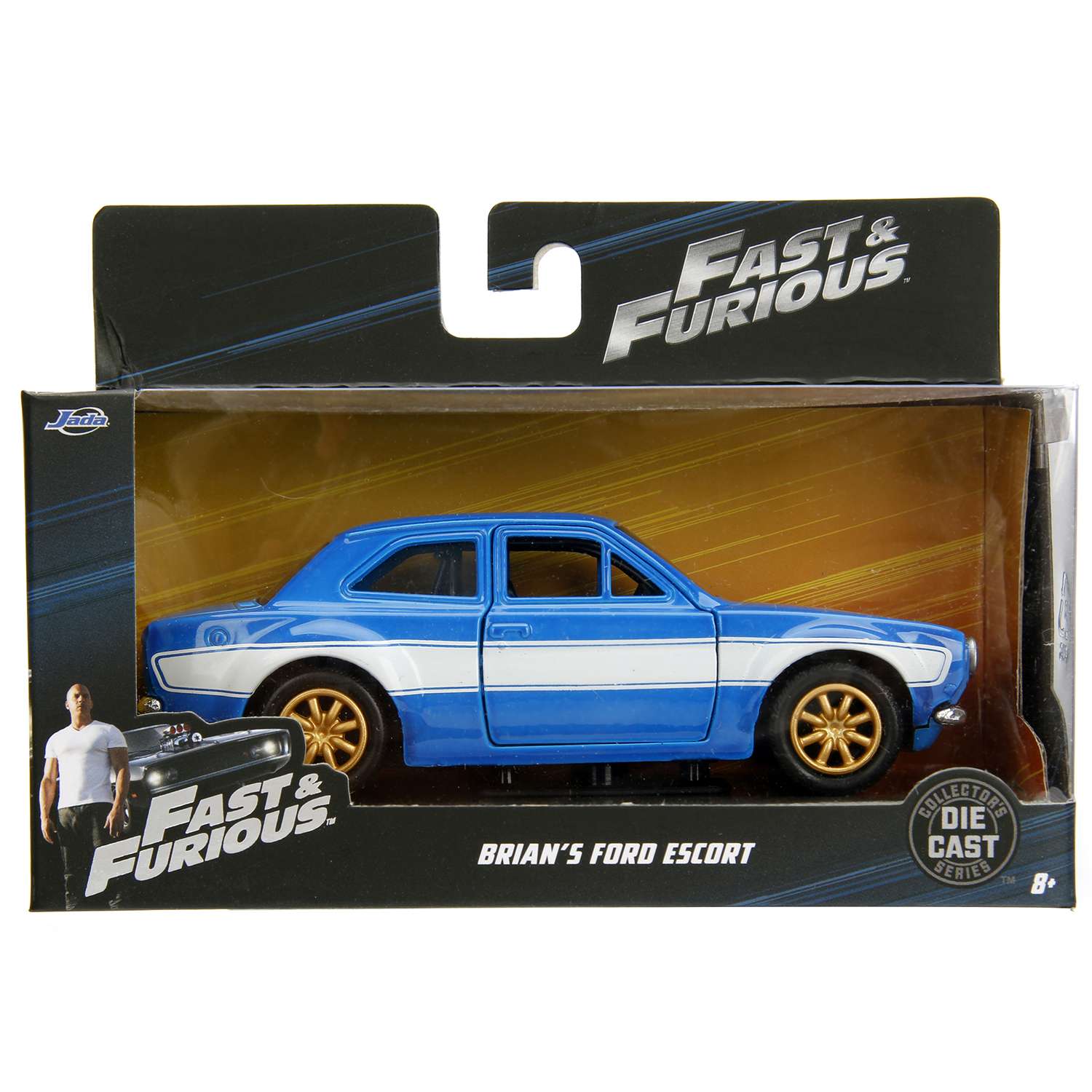 Машина Jada Fast and Furious 1:32 Ford Escort 1974 Синяя 97188 97188 - фото 2