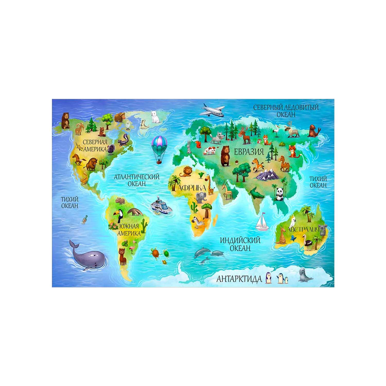 Набор для творчества VEROL Карта мира рисуем наклейками по номерам - фото 1