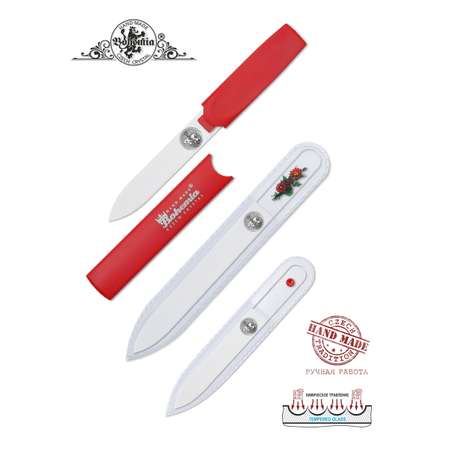 Набор маникюрный BOHEMIA Czech Glass Nail Files пилки для ногтей красный