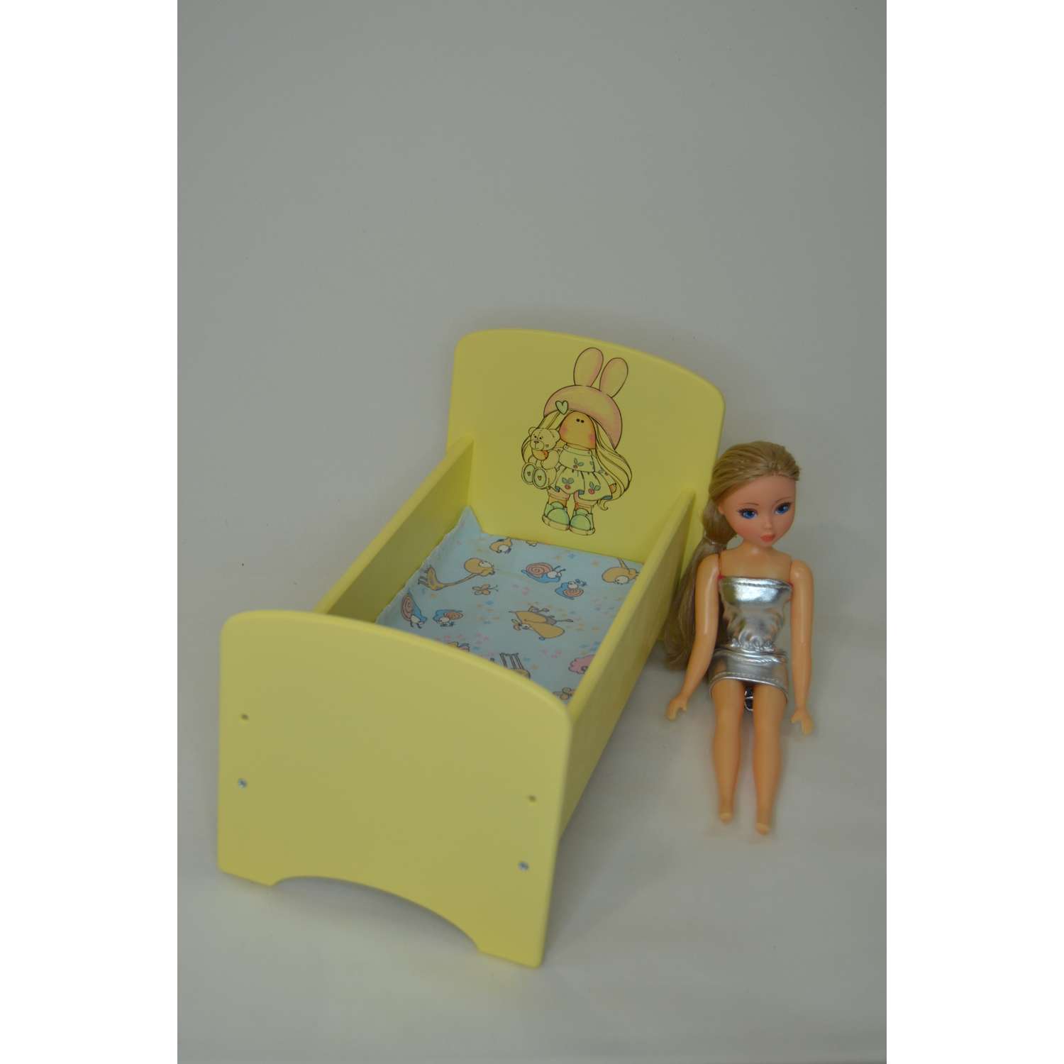 Кроватка для кукол деревянная Alubalu Вишенка БК01 - фото 5