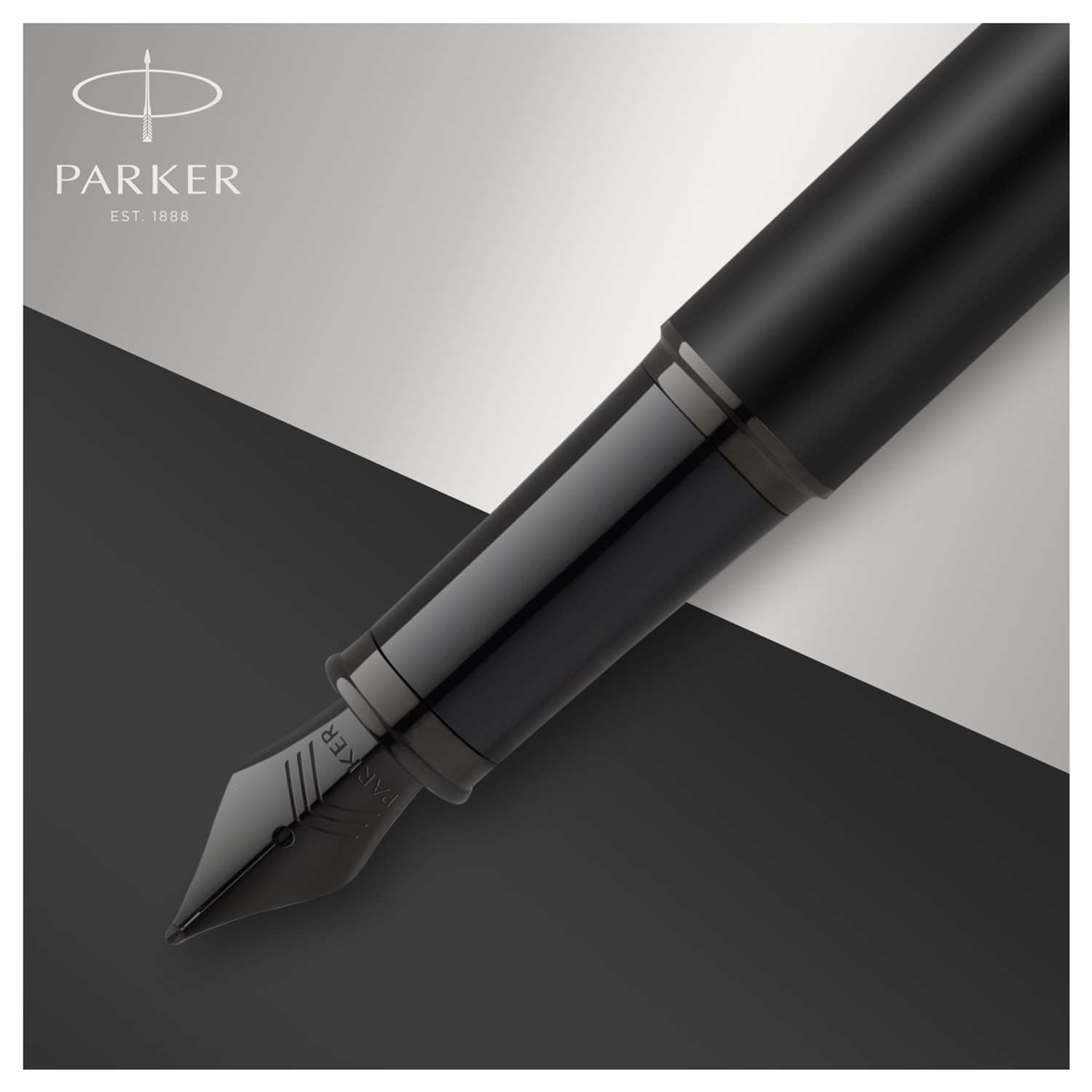 Ручка перьевая PARKER IM Achromatic Black синяя подарочная упаковка - фото 6