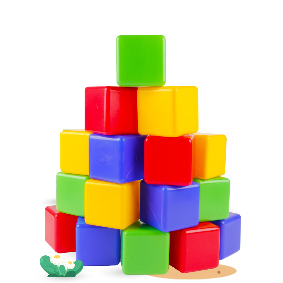Игровой набор для детей Новокузнецкий Завод Пластмасс Кубики цветные развивающие 16 шт - фото 2