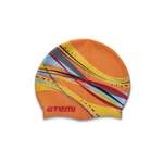 Шапочка для плавания детская Atemi PSC303 силикон объём до 58 см цвет оранжевая графика