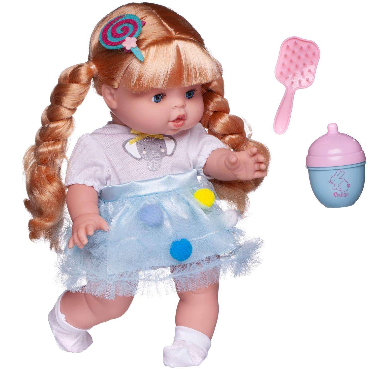 Кукла-пупс Junfa Baby Ardana в платье с бледноголубой воздушной юбкой с аксессуарами 32см WJ-21842 - фото 1