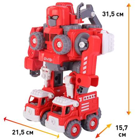 7в1 Интерактивный робот-трансформер Пожарный G2411-483