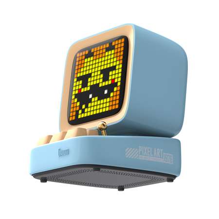 Беспроводная колонка DIVOOM портативная Ditoo Mic голубая с микрофоном и пиксельным LED-дисплеем