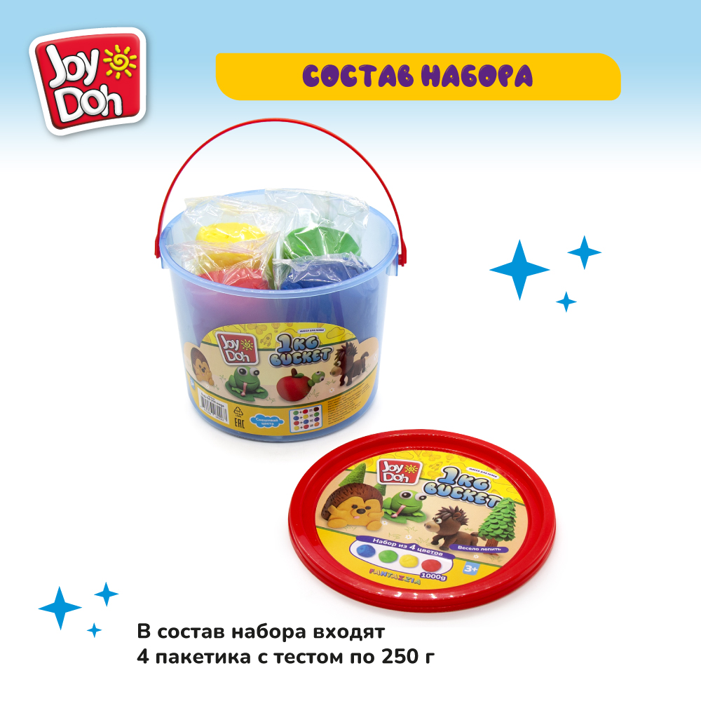 Набор для лепки Joy-Doh Мега банка 4*250г BAG-04/250 mega - фото 2