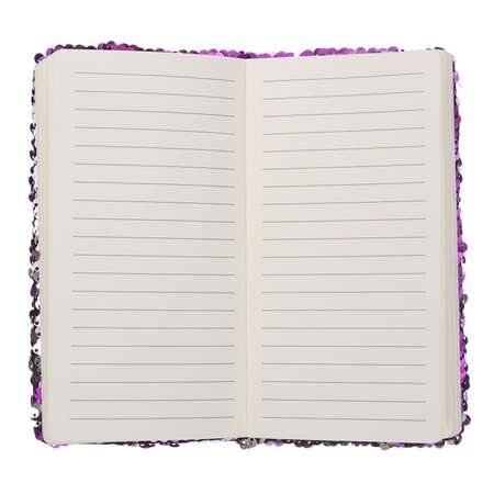 Записная книжка Sima-Land А6 80 листов линия Пайетки двухцветные фиолетово-серебро