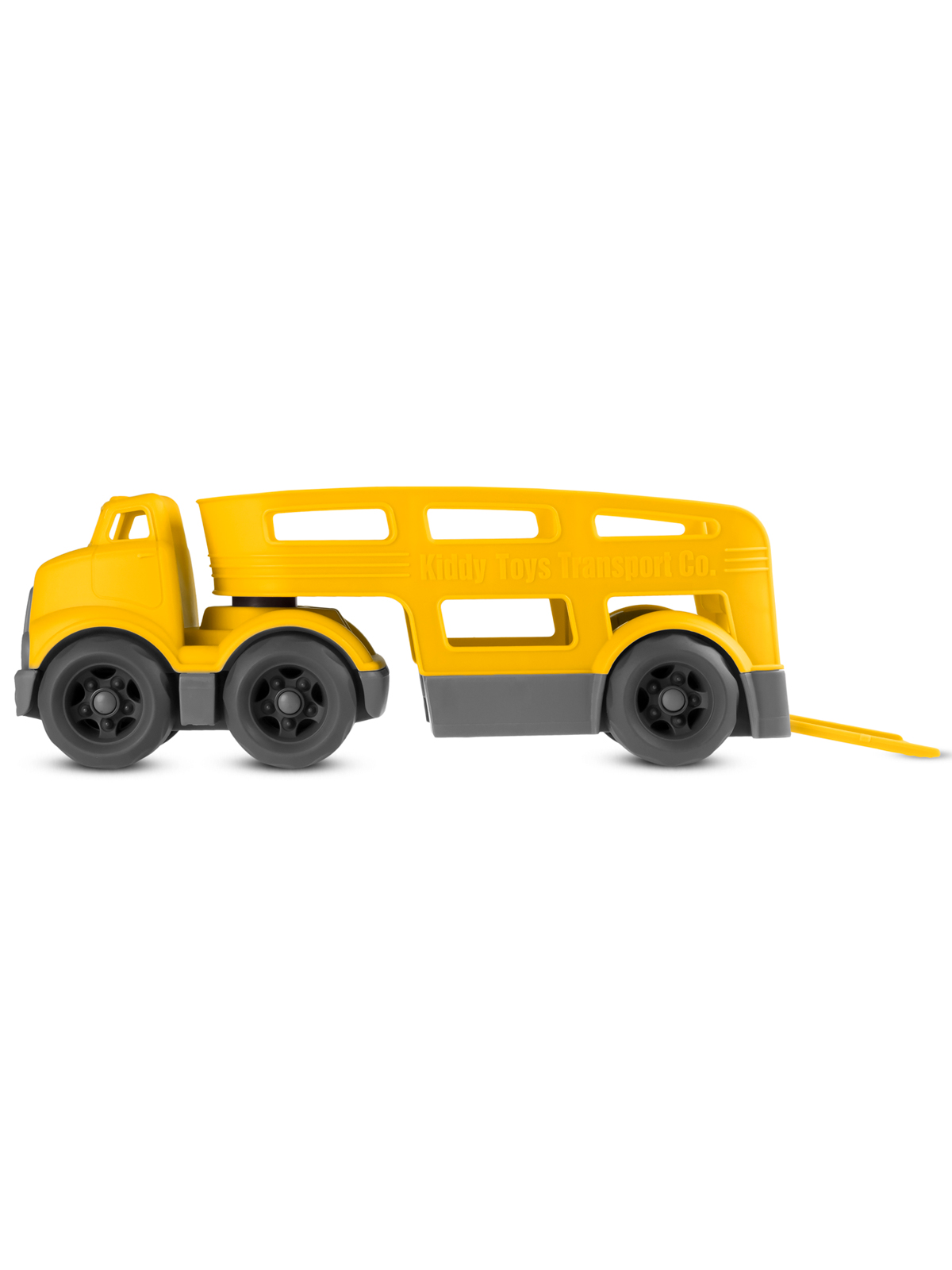 Машинка ДЖАМБО Трейлер желтый в коробке JB5300605 - фото 16
