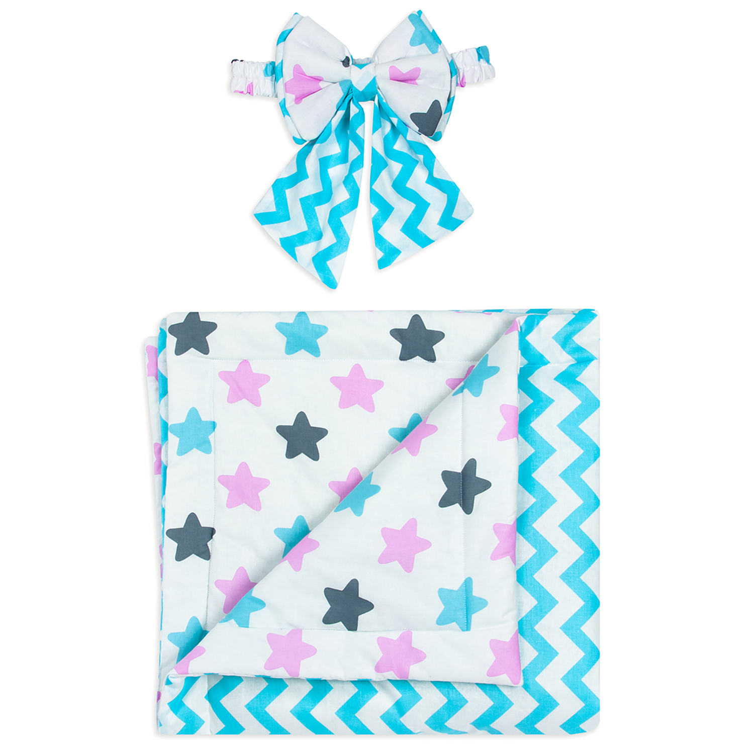 Конверт-одеяло Чудо-чадо для новорожденного на выписку Времена года разноцветные звезды - фото 2
