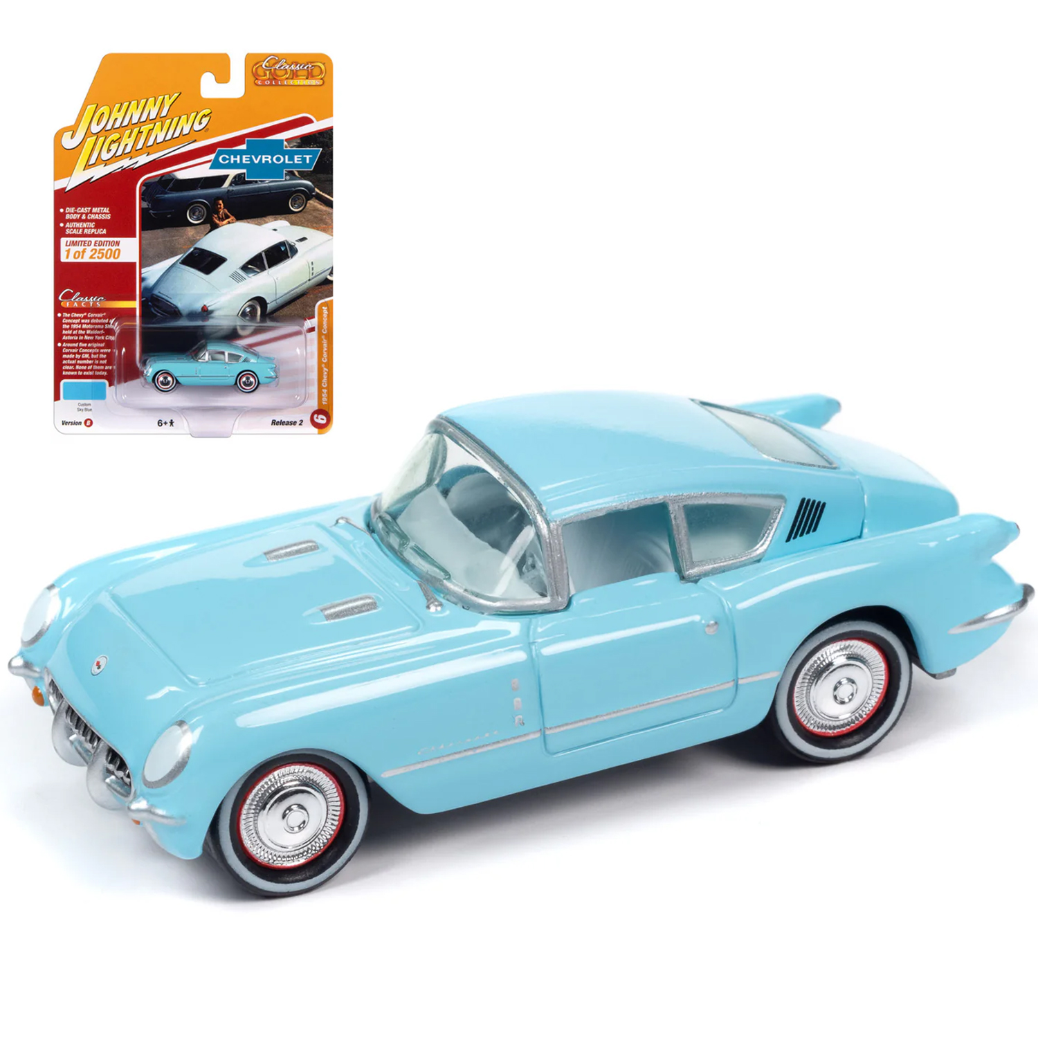Автомобиль Johnny Lightning 1:64 голубой JLCG032B-R2-N6 - фото 1