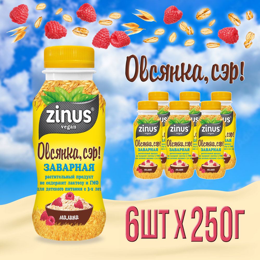 Заварной овсяный напиток 250г ПЭТ/6шт Zinus vegan 250г - фото 1