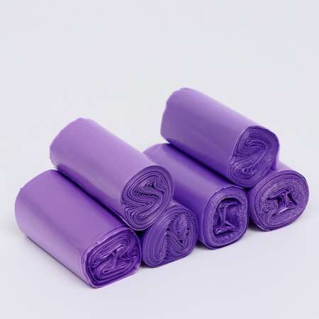 Пакеты Пижон БИО для уборки за собаками 6 х 20 шт фиолетовые