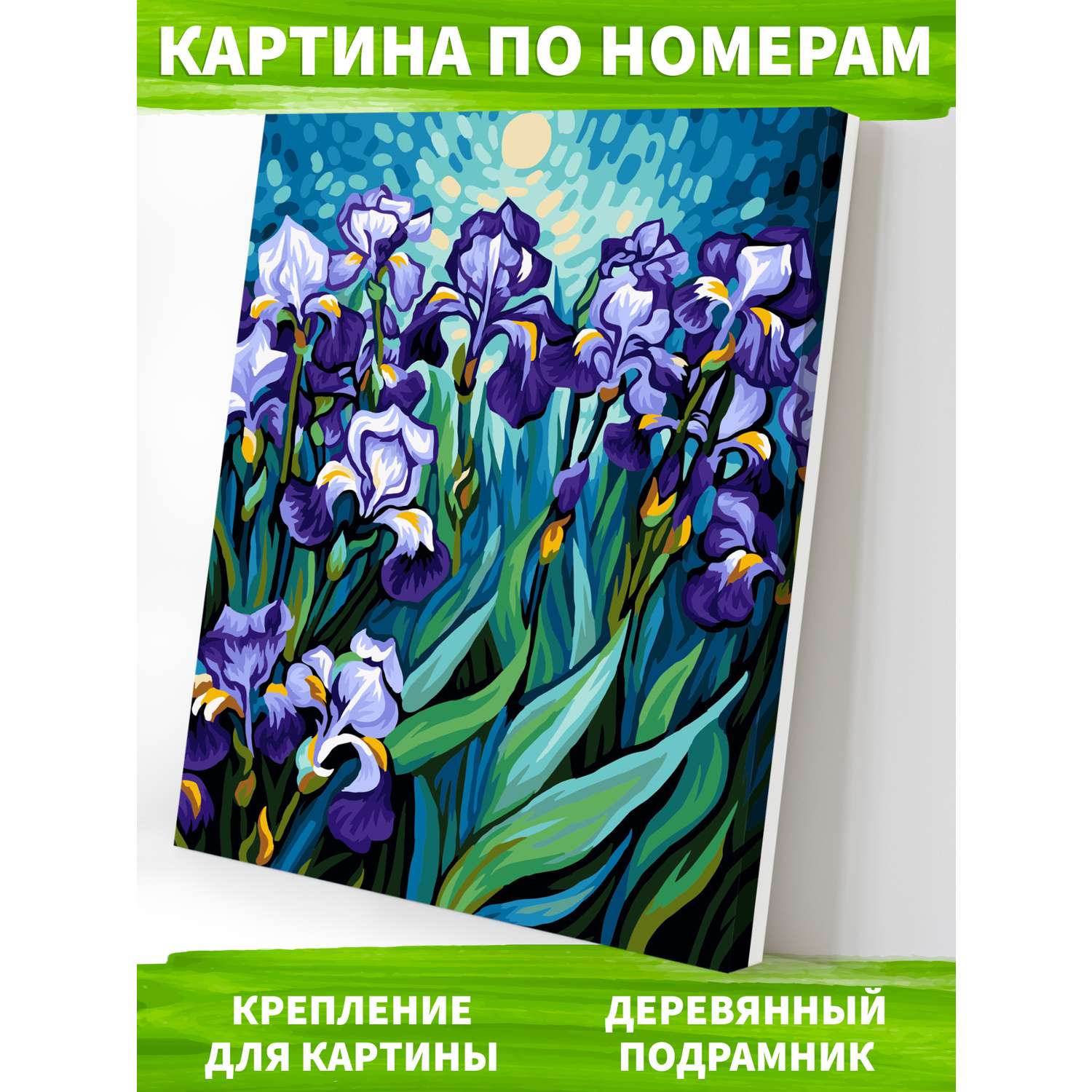 Картина по номерам Art on Canvas холст на деревянном подрамнике 40х50 см Ирисы - фото 1