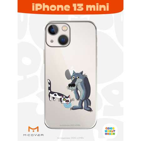 Силиконовый чехол Mcover для смартфона Apple iPhone 13 mini Союзмультфильм Кот и волк