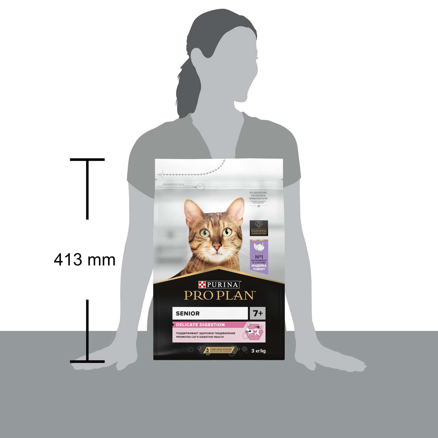Корм сухой для кошек PRO PLAN 3кг c индейкой пожилых с чувствительным пищеварением - фото 15