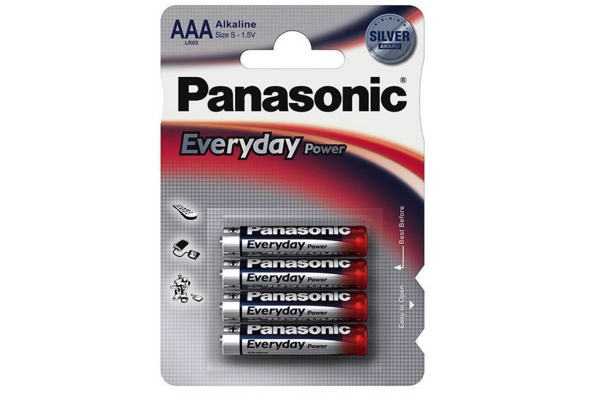 Щелочная батарейка Panasonic AAA Everyday Power в блистере 4шт - фото 1