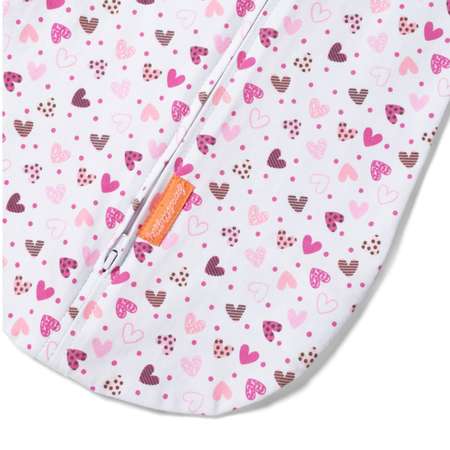 Конверт для новорожденных Summer Infant на молнии Swaddlepod 2 шт розовые сердечки/серый