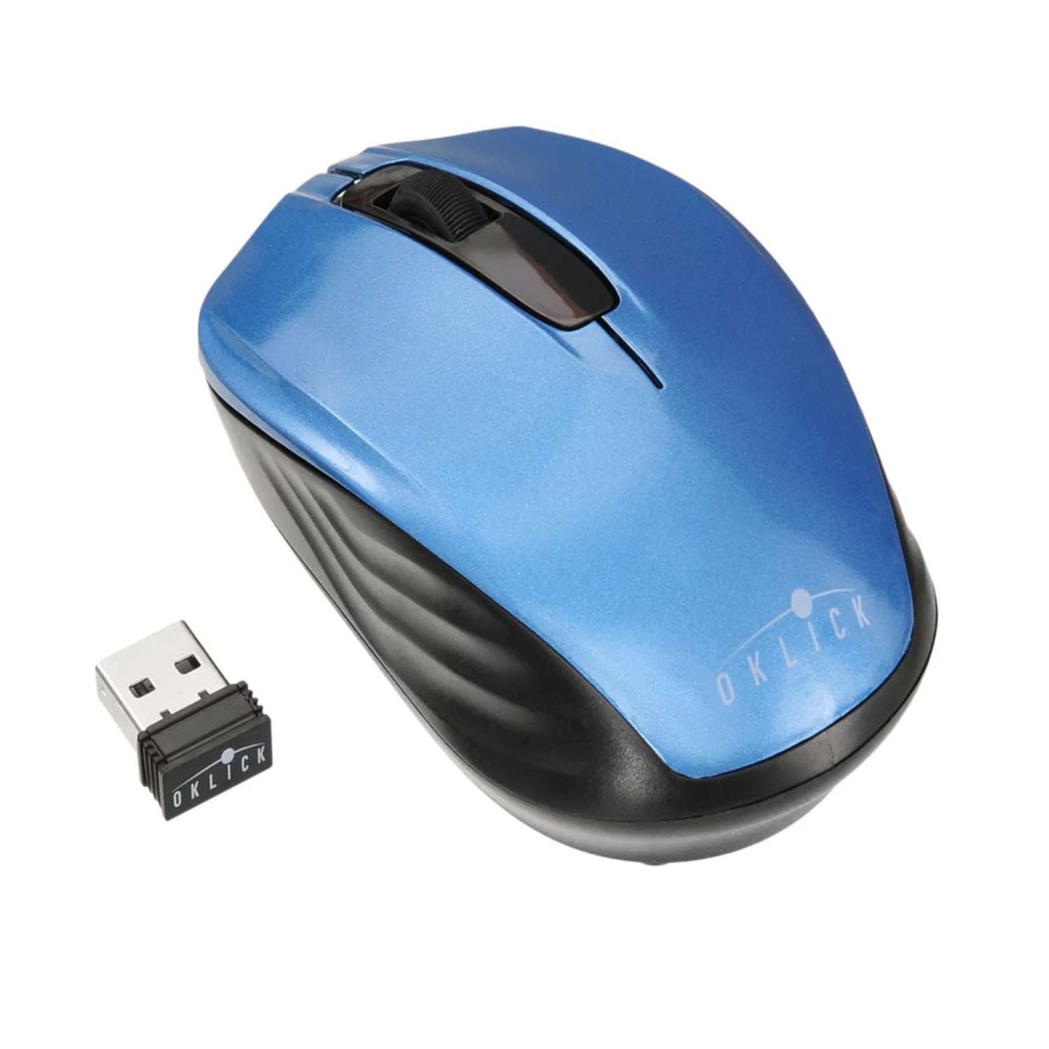 Мышь OKLICK 475MW черный/синий оптическая (1200dpi) беспроводная USB (2but) - фото 1