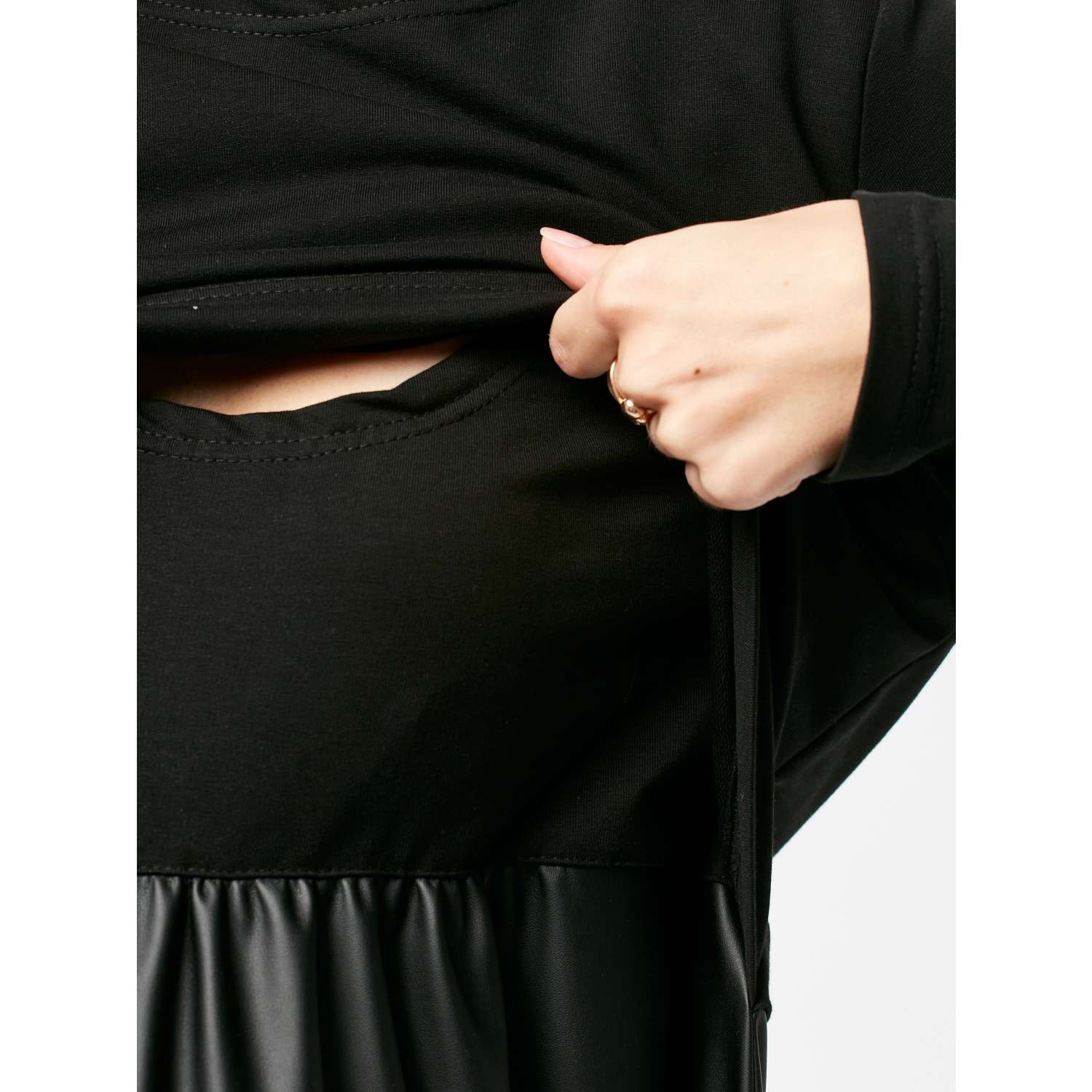 Платье для кормящих Proud Mom ПКОЖ-0500-черный - фото 2