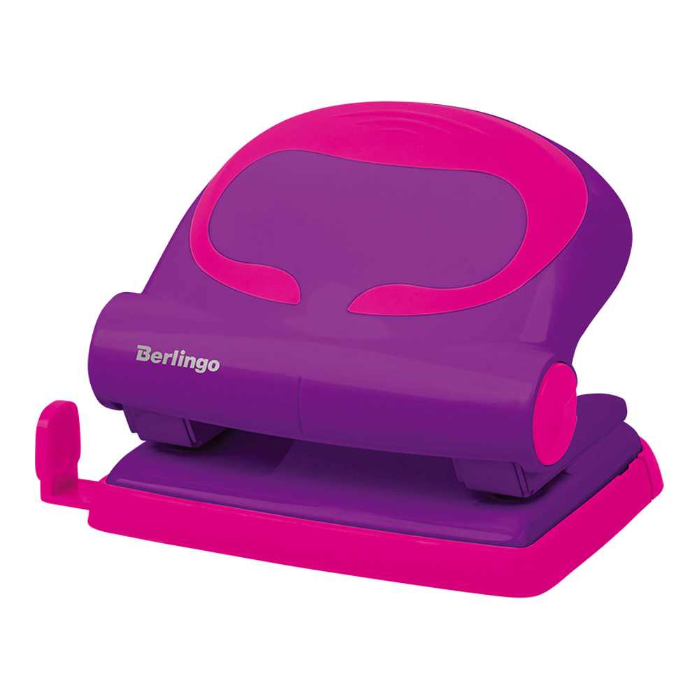 Дырокол Berlingo Fuze 20л пластиковый фиолетовый с линейкой - фото 1