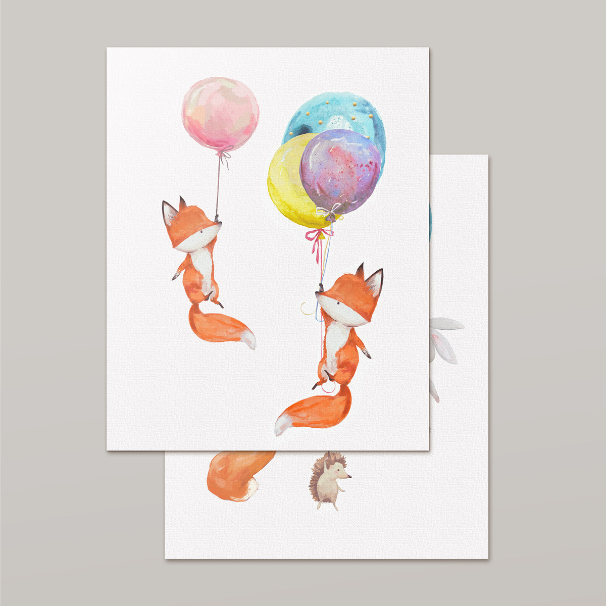 Интерьерный постер Moda interio Watercolor animals Акварельные животные 40х50 см 2 шт - фото 1