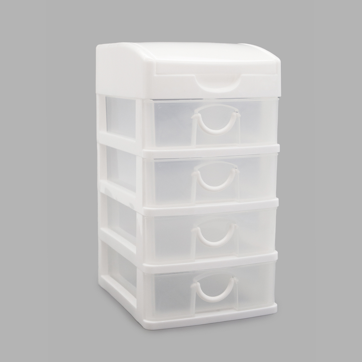 Контейнер Айрис пластиковый для мелочей в виде комода на 4 ящика 15.8 х 12.8 х 24.5 см - фото 1
