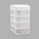 Контейнер Айрис пластиковый для мелочей в виде комода на 4 ящика 15.8 х 12.8 х 24.5 см