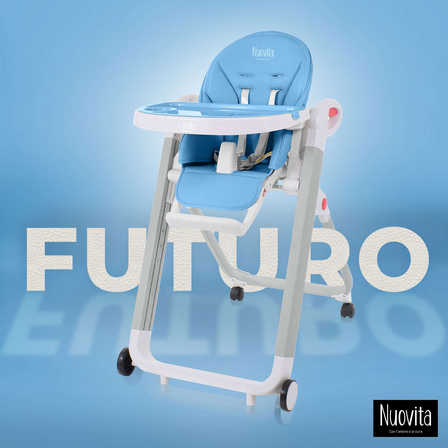 Стульчик для кормления Nuovita Futuro Bianco Голубой - фото 2