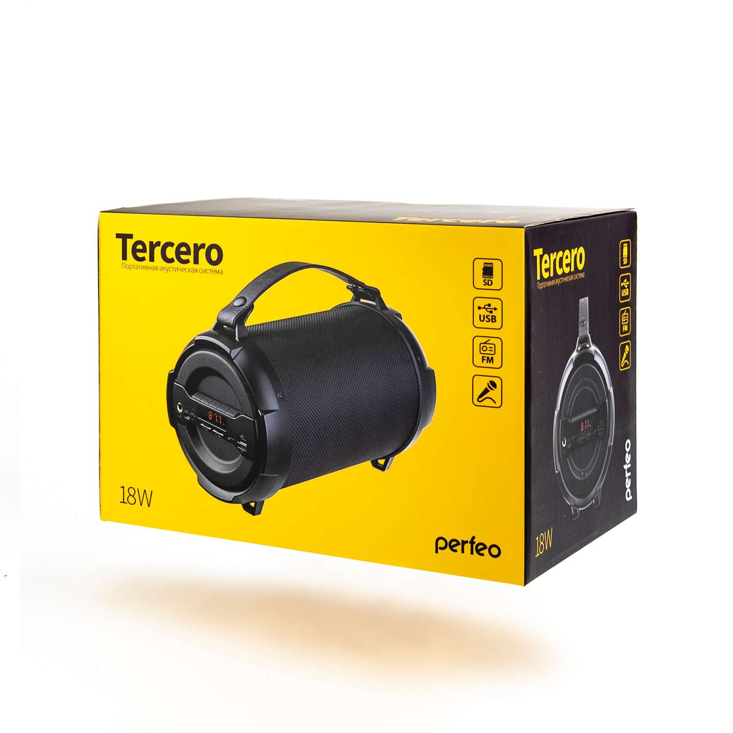 Беспроводная колонка Perfeo TERCERO FM MP3 microSD USB AUX разъем 63мм мощность 18Вт 3000mAh - фото 4