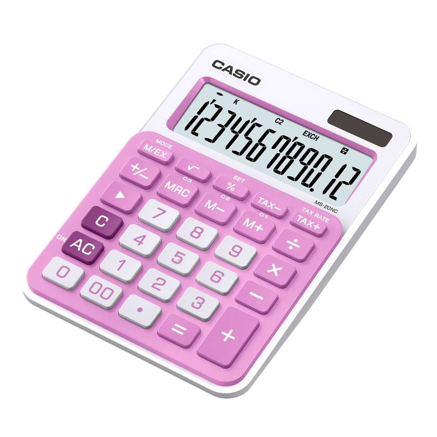 Калькулятор Casio MS-20NC-PK-S-EC настольный 12разрядный Розовый - фото 1