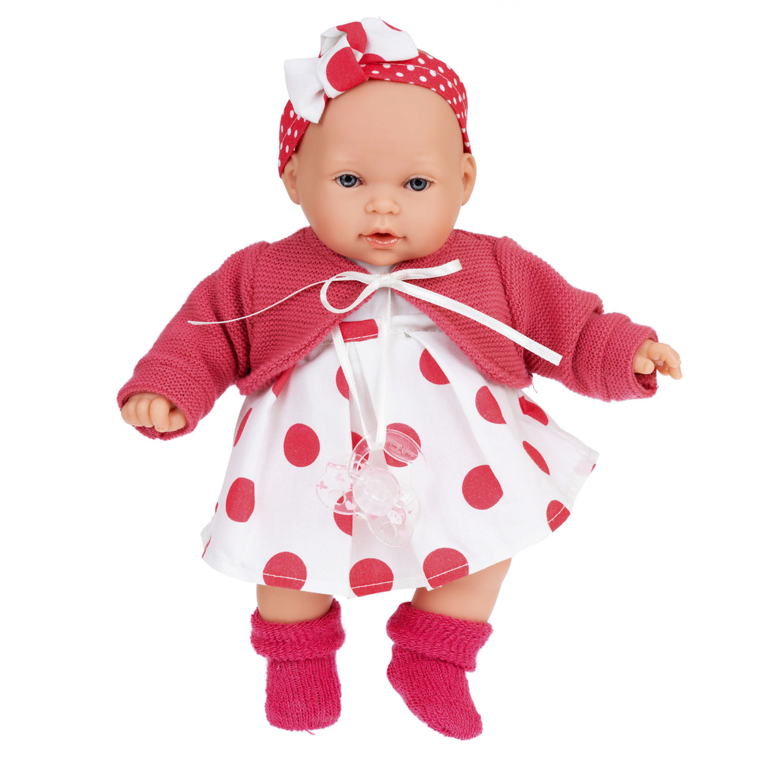 Кукла говорящая Antonio Juan Реборн Памела в красном 27 см плачет мягконабивная 1117 - фото 1