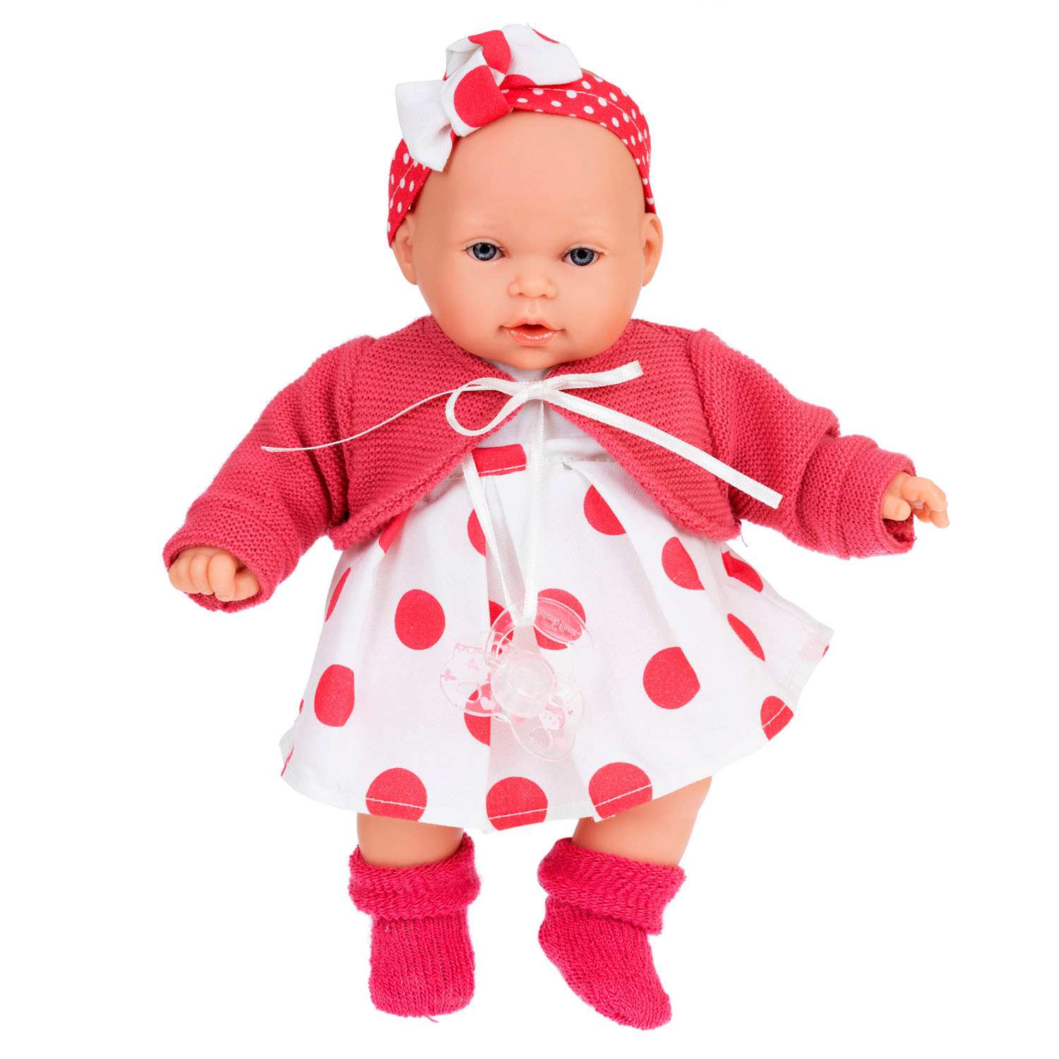 Кукла говорящая Antonio Juan Реборн Памела в красном 27 см плачет мягконабивная 1117 - фото 1