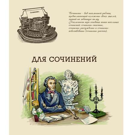 Тетрадь школьная Феникс + ученическая тематическая Для сочинений 48 л.