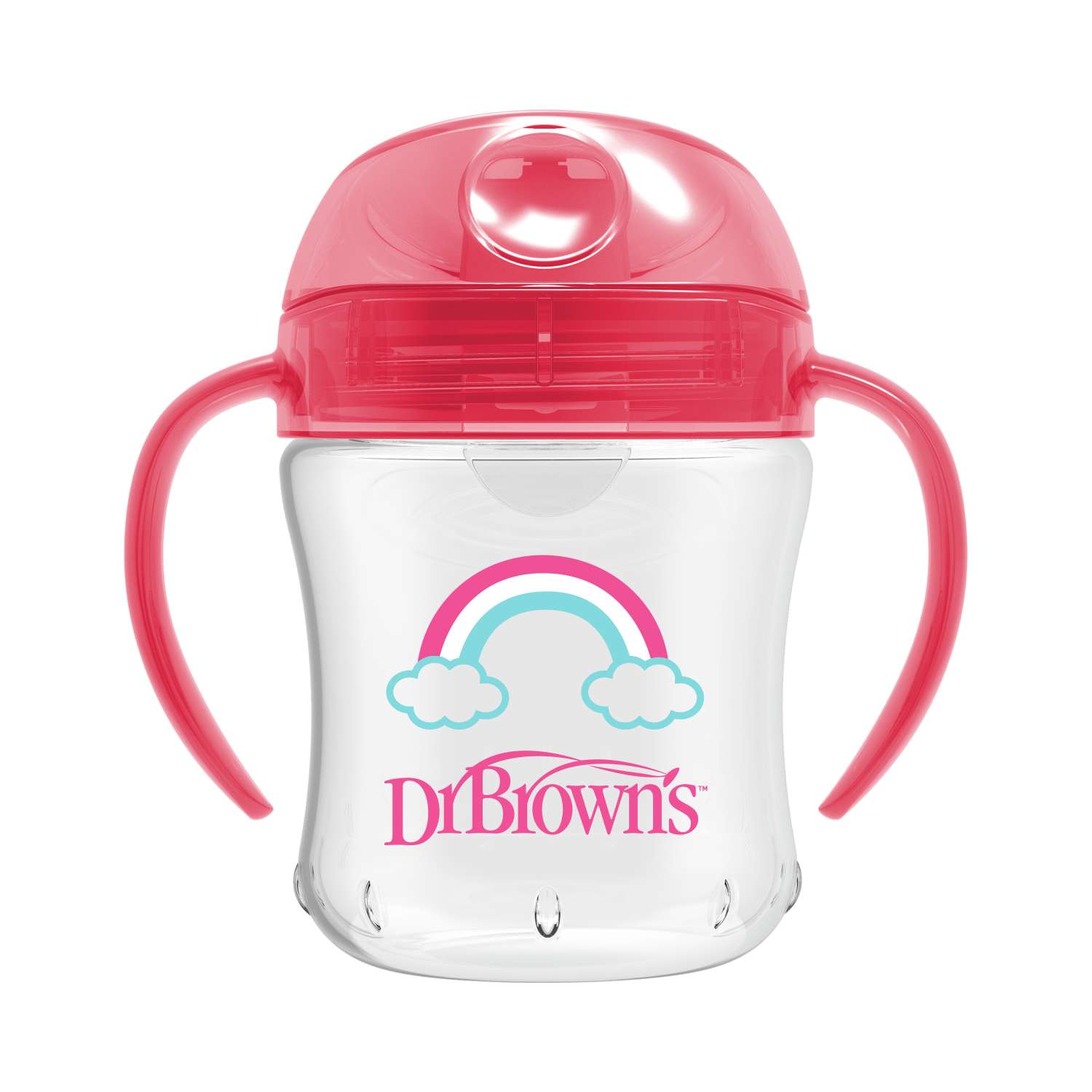 Чашка-непроливайка Dr Brown's с ноcиком 180мл с 6месяцев Розовая - фото 1
