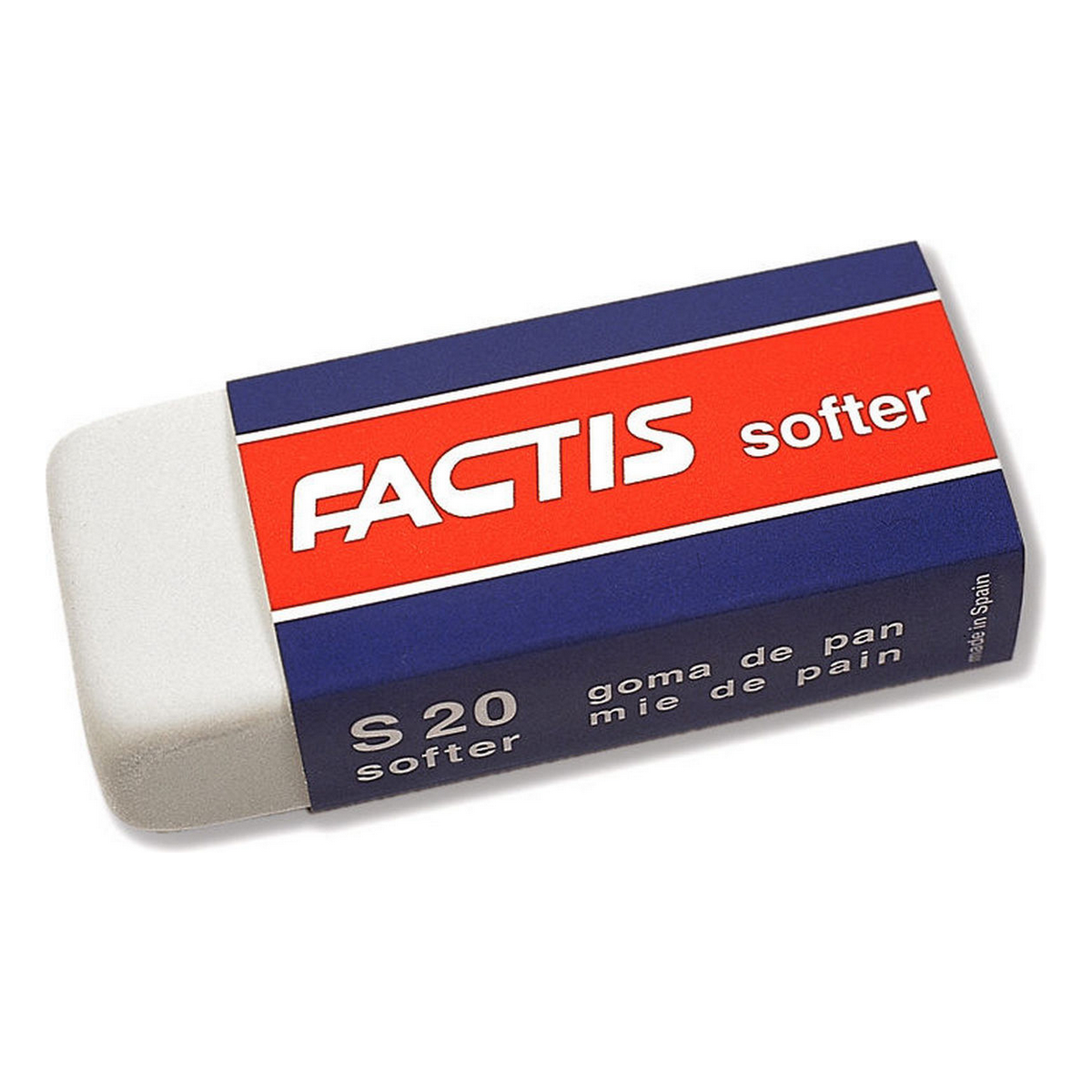 Ластик FACTIS Softer S 20 белый прямоугольный 4шт - фото 3